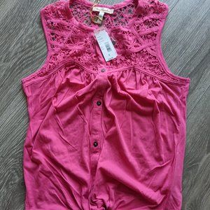 True Freedom Women's Blouse Sleeve-less Lace Cropped Festival Glam